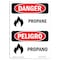 Signmission Safety Sign, OSHA Danger, 5" Height, Propano, Bilingual Spanish OS-DS-D-35-VS-2040 - alternate 1